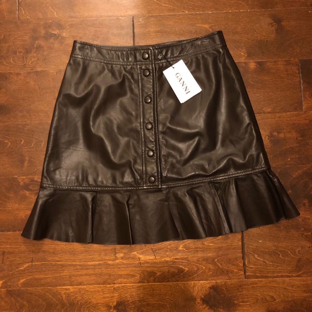 Ganni leather skirt